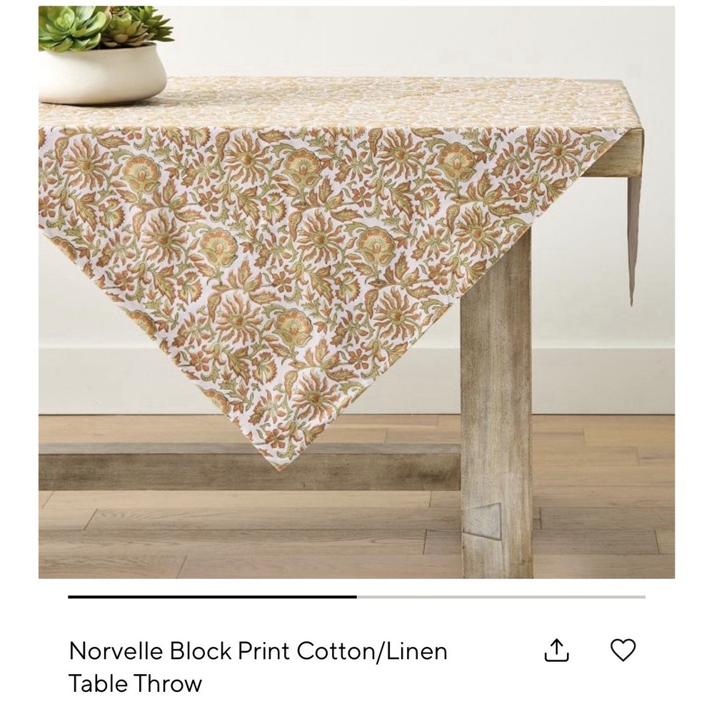 pottery barn norvelle table throw original $99 brand new 50"